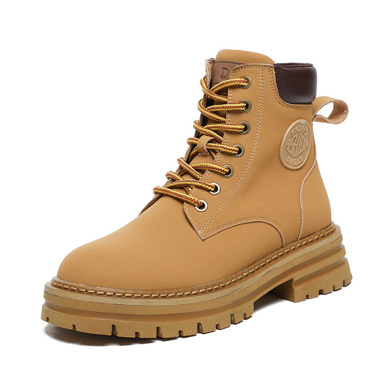 Mom Genuine Worker Martin Platform Ankle Boots