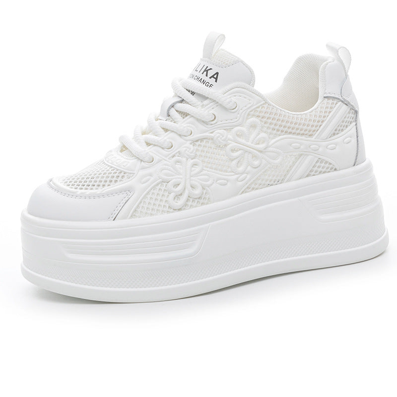 Women's White Small Size Height Increasing Insole Women's Casual Shoes