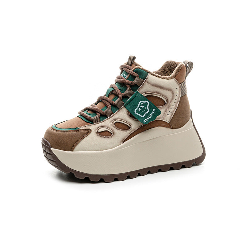 Women's Platform Dad Fleece-lined Fashion Small Women's Casual Shoes