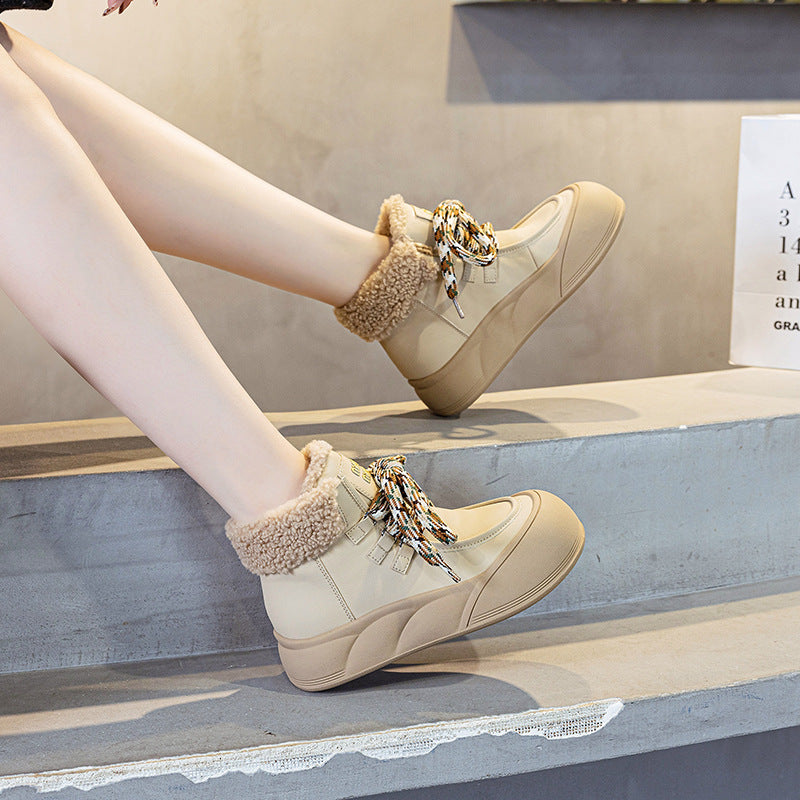 Women's Lamb Wool Platform Winter Thickened Thermal Women's Shoes