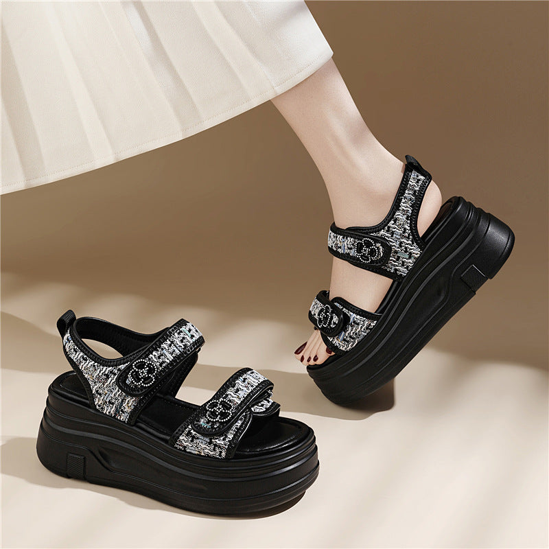 Women's Summer Small Genuine Height Increasing Sports Sandals