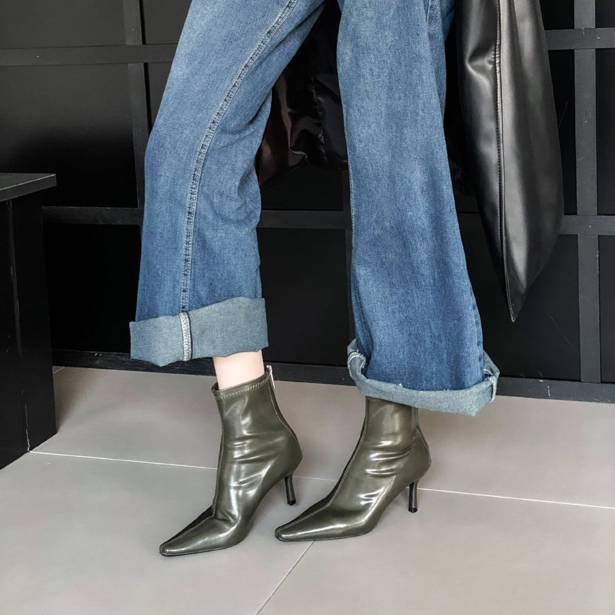 Women's Autumn Stiletto Temperament Slimming French Fashion Sexy Beautiful Women's Leather Boots
