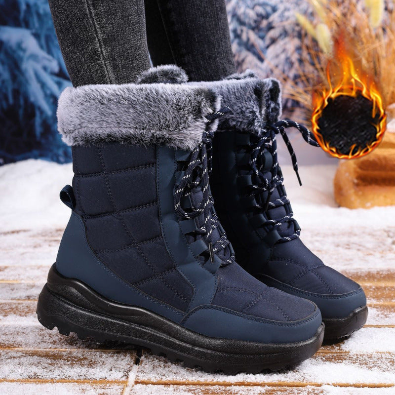 Women's Northeast Winter Fleece-lined Thick High Warm Waterproof Women's Snow Boots