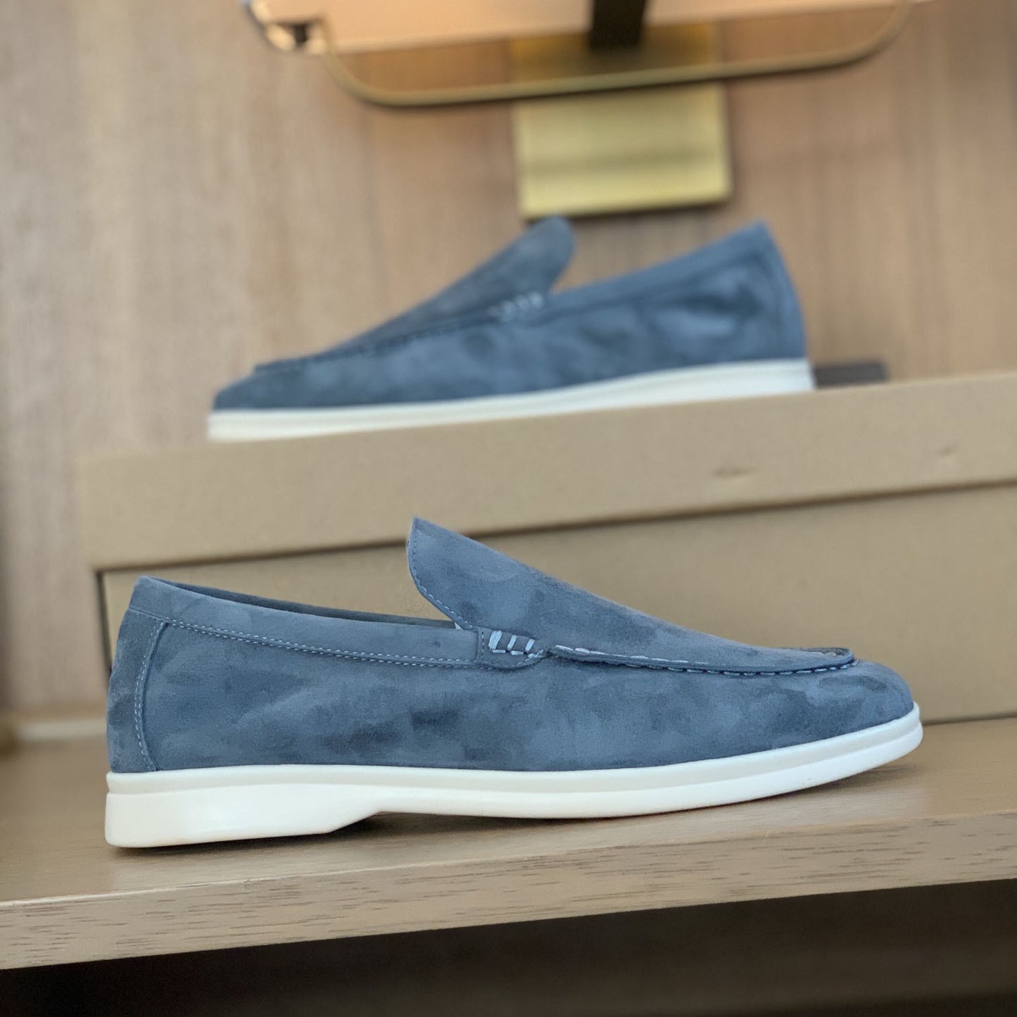 Women's & Men's Beef Tendon Soft Bottom Slip-on Suede Loafers
