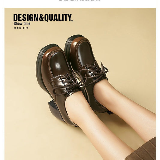 Women's & Men's High Autumn Platform Square Toe Pumps Women's Shoes
