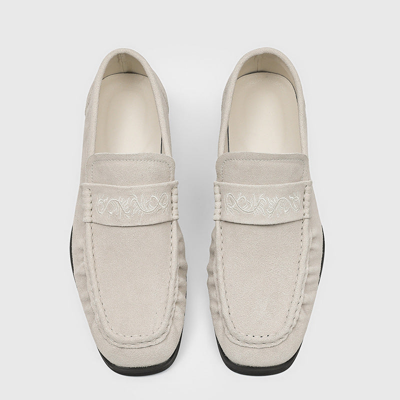 Trendy Spring Slip-on Korean Retro Black Loafers/doug Shoes