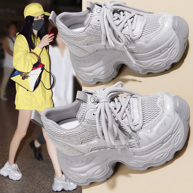 Women's Increasing Insole Dad Mesh Breathable Leisure Women's Casual Shoes