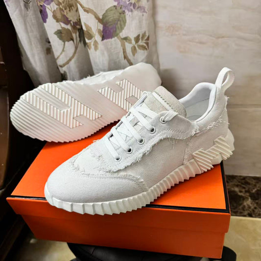 Men's Color Matching Denim Lace Up Breathable Men's Casual Shoes