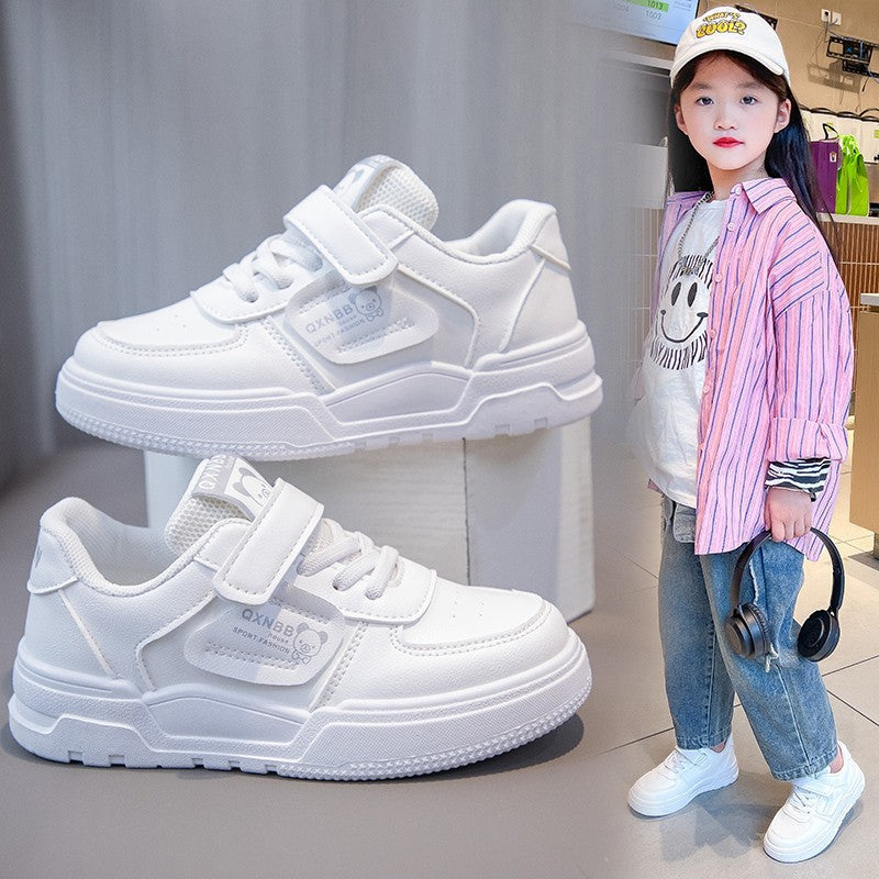 Children's Graceful Surface White Fashion Boys Kid's Sneakers