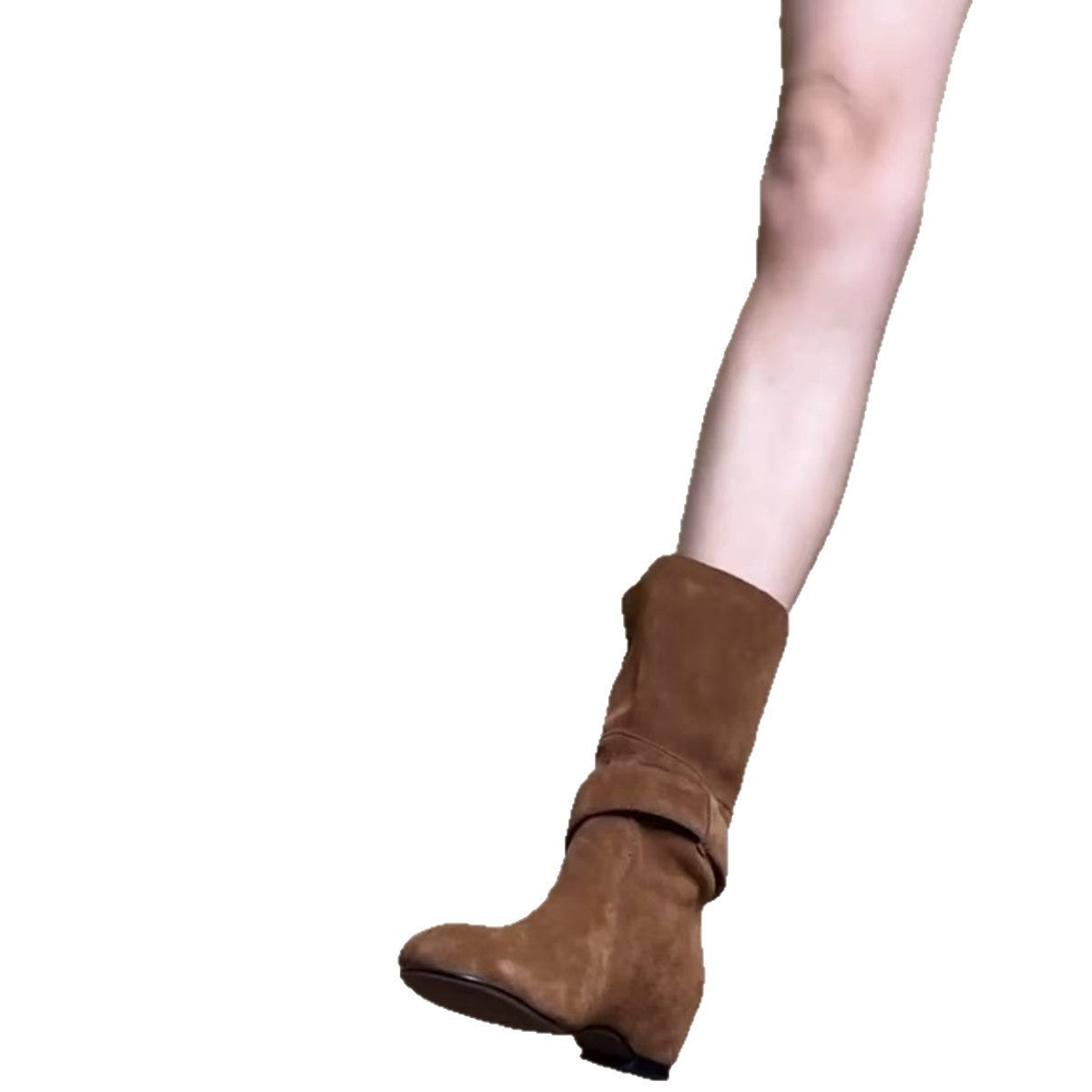 Women's Niche Vintage Suede Western Cowboy Two-way Round Toe Boots