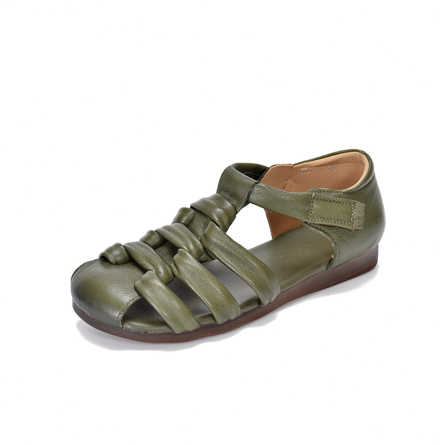 Women's Full Cowhide Woven Mom Summer Genuine Soft Bottom Middle-aged Mother Shoes