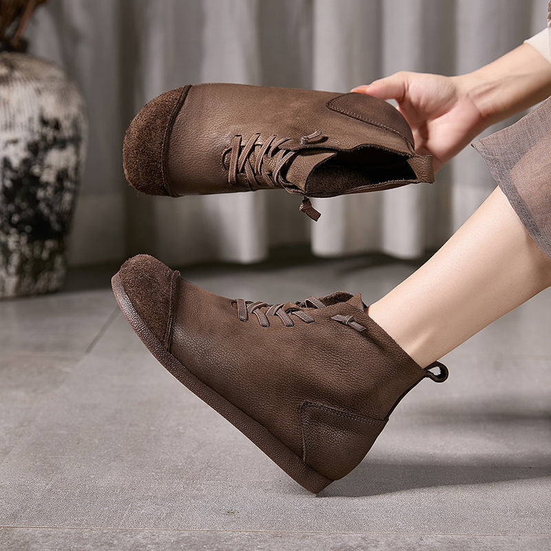 Women's Soft Bottom Joint Name Handmade Retro Women's Leather Boots