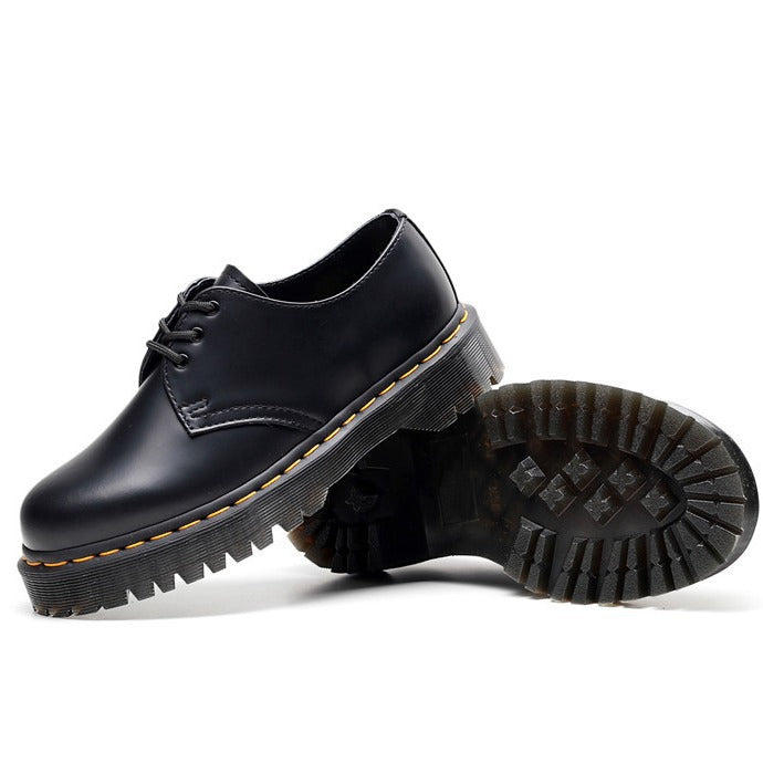 Women's Low-cut British Style Height Increasing Skinny Short Women's Leather Boots