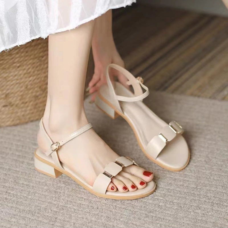 Women's Summer Fashionable Chunky Buckle Lady's Dress Sandals