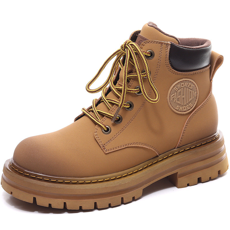 Women's Platform Martin Fashion Big Head Booties Worker Boots