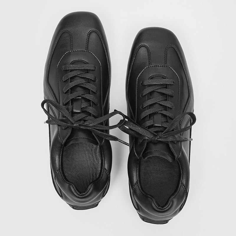 Distressed German Training Leisure Platform Trendy Leather Shoes