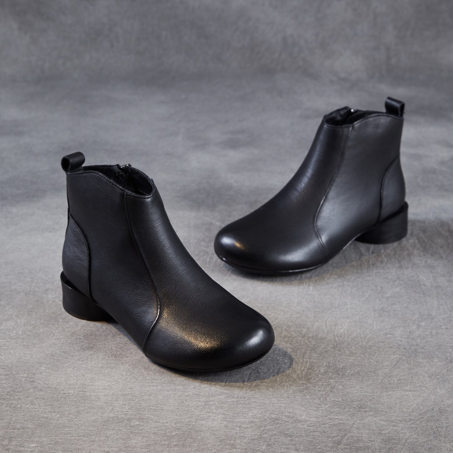 Women's Layer Cowhide Thick Retro Ankle Autumn Mom Women's Leather Boots