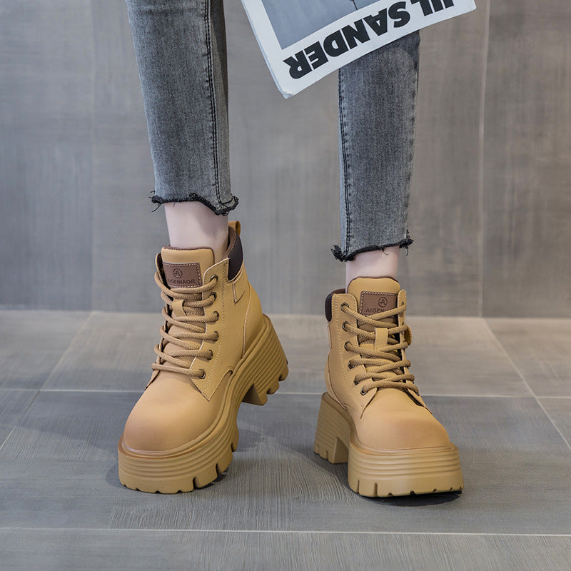 Women's Retro Motorcycle Short Tube Worker British Women's Casual Shoes
