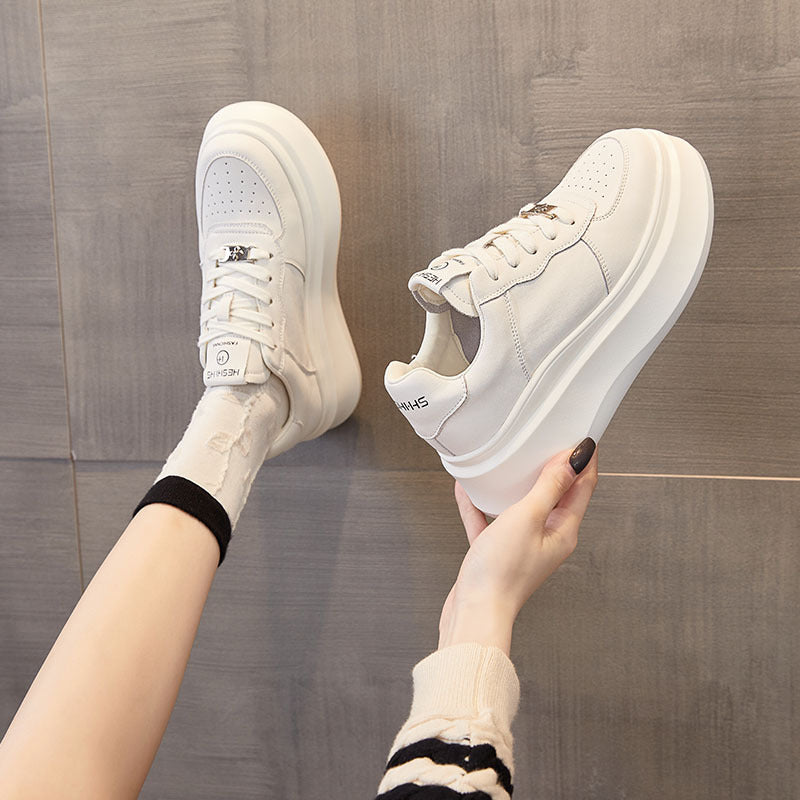 Women's Autumn Platform Sports Versatile White Casual Shoes