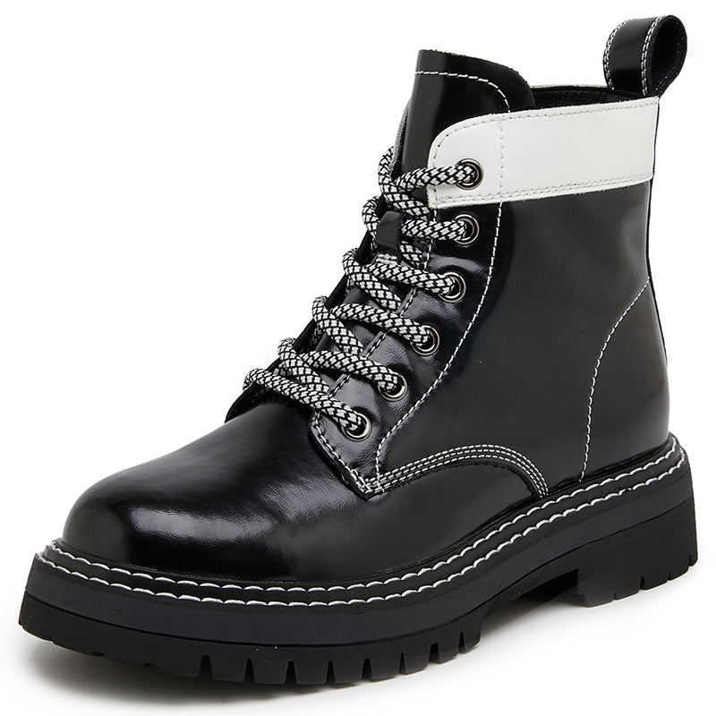 Women's Martin Thick Bottom Mid Short British Boots