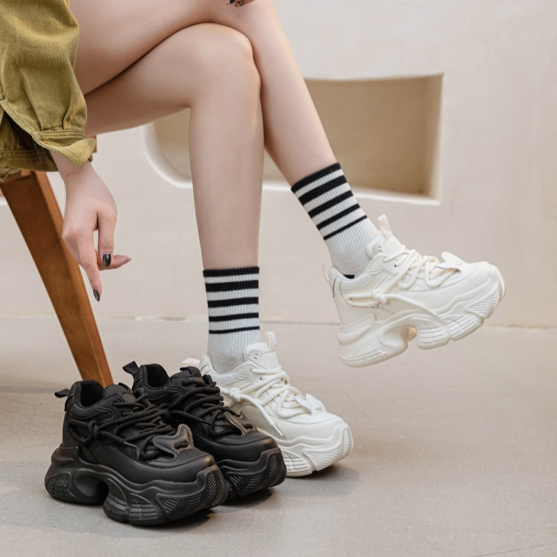Women's Height Increasing Insole Soft Bottom Dad Spring Sports Sneakers