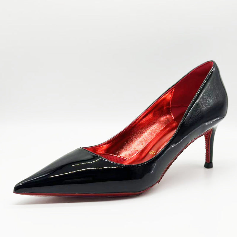 Air Cotton Side Empty Pointed Red High Sexy Temperament Shallow Women's Fashion Shoes
