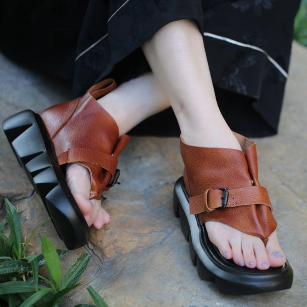 Women's Top Layer Cowhide Light Roman Larger Sandals