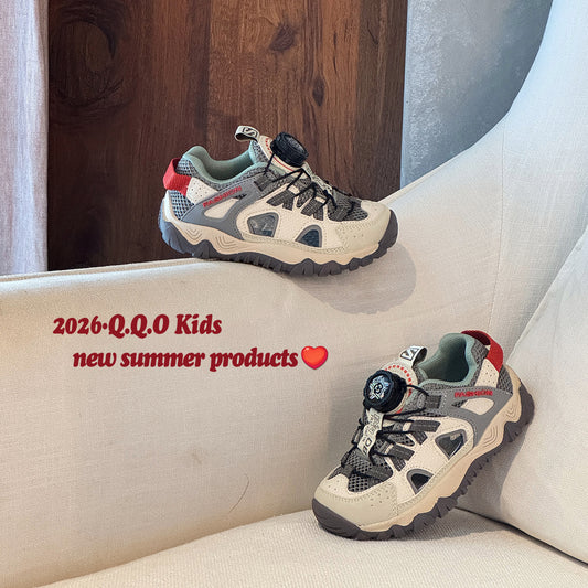 Children's Rotating Buckle Frame Boys Lightweight Hollow Children's Sports Shoes