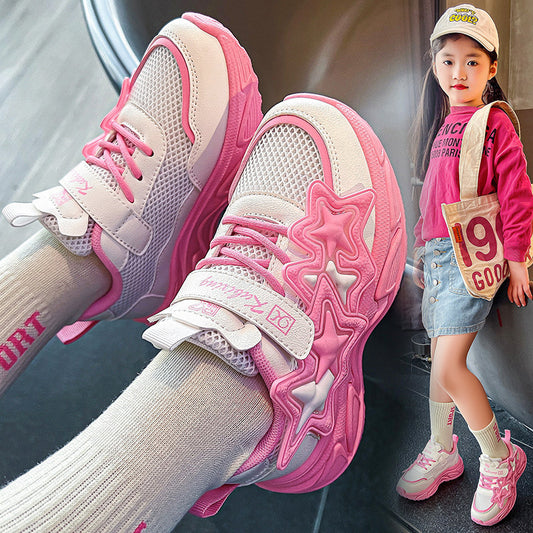 Running Mesh Surface Breathable Korean Style Kid's Sneakers