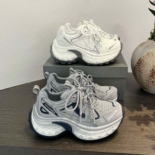 Women's Spring Thick Bottom Dad Breathable Mesh Sneakers
