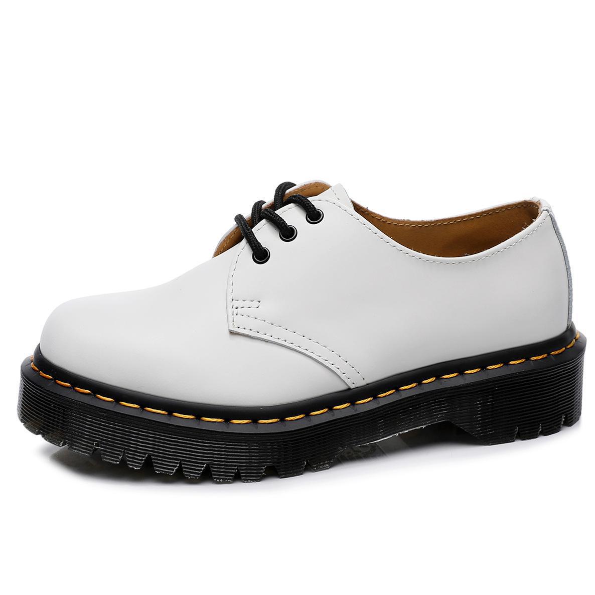 Women's Thick-soled Low-cut Genuine British Style Round Head Leisure Platform Women's Casual Shoes
