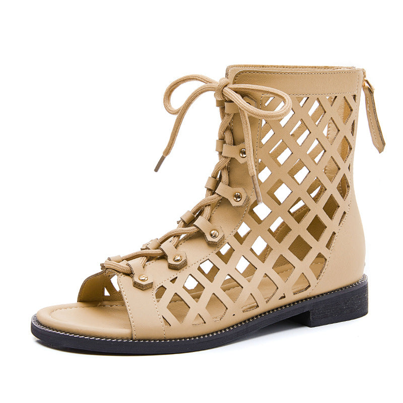 Women's Plus Size Flat Hollowed Breathable Widened Sandals