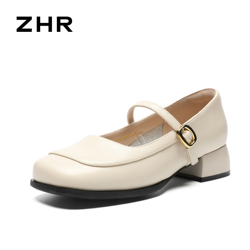 Women's Square Toe Mary Jane French Gentle Pumps Women's Fashion Shoes
