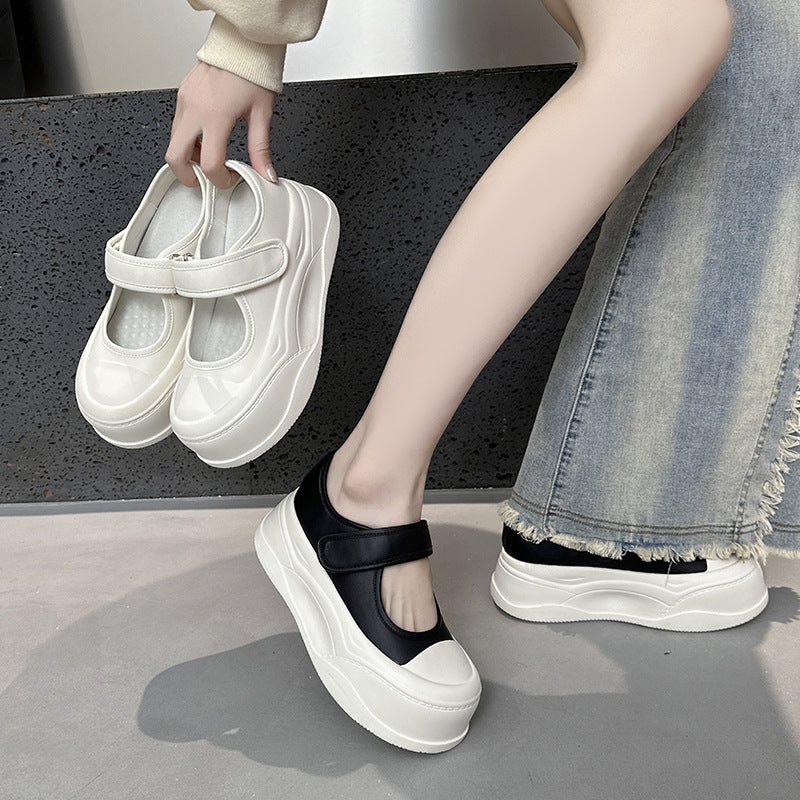 Women's Small Genuine Thick Bottom Mary Jane Women's Fashion Shoes