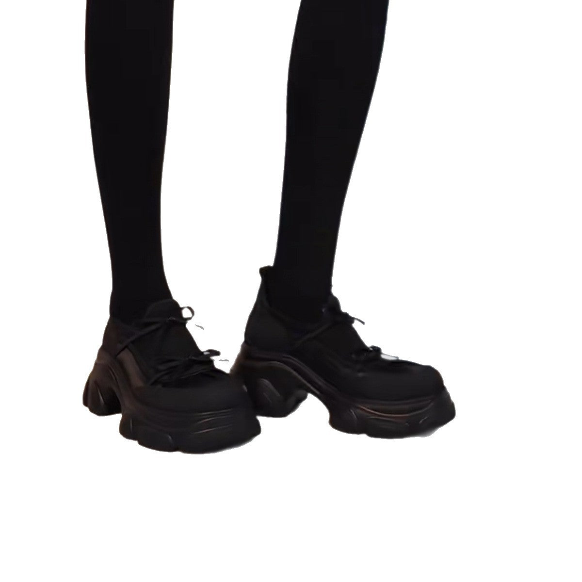 Style Small Versatile Increased Female Slip-on Leather Shoes