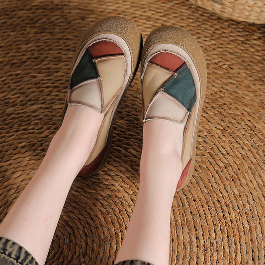 Women's First Layer Cowhide Muffin Platform Fashion Genuine Assorted Colors Women's Casual Shoes