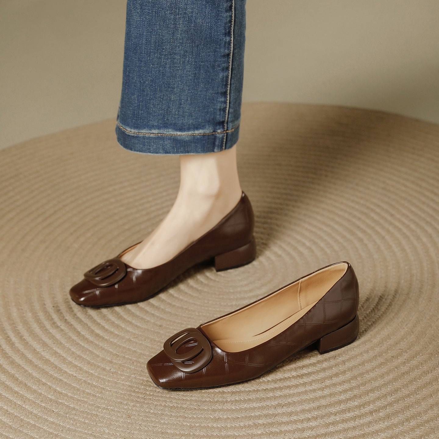 Women's Toe Low-cut Chunky Soft Not Tired Heels