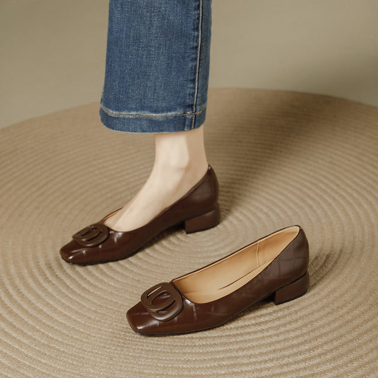 Women's Toe Low-cut Chunky Soft Not Tired Heels