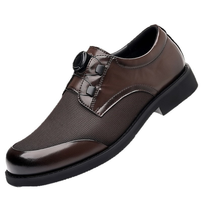 Men's Buckle Ice Silk Mesh Business Slip-on Comfortable Breathable Groom Casual Shoes