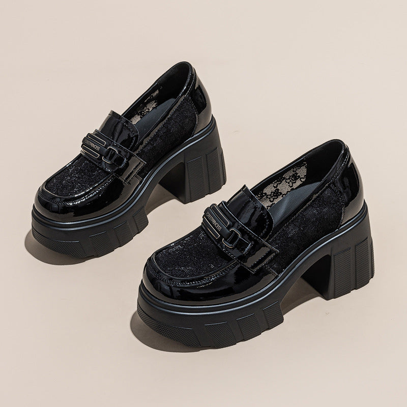 Women's Spring Breathable Mesh Preppy Style Height Increasing Women's Fashion Shoes