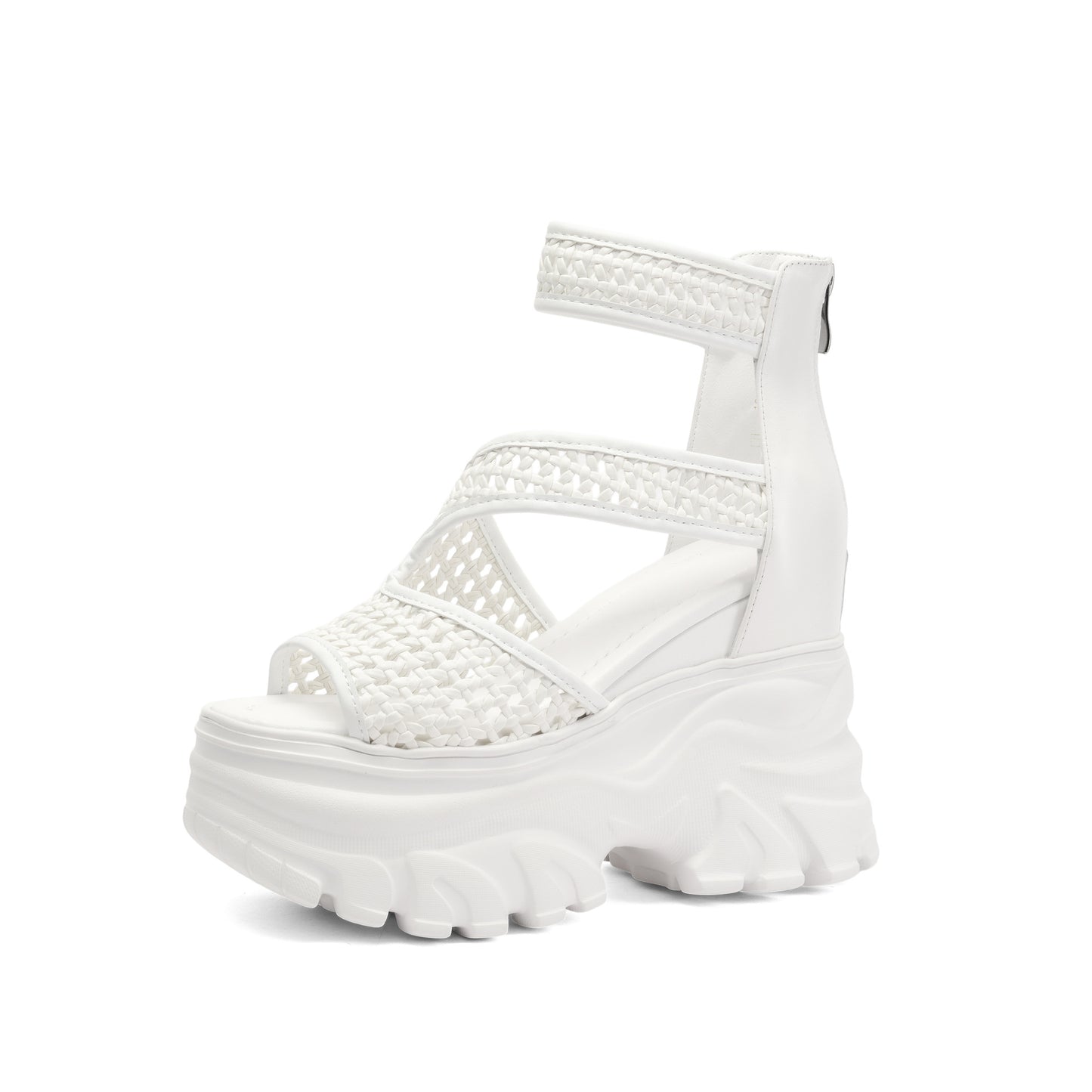 Women's Increasing Insole Summer Thick-soled Peep Toe Woven Fashion Wedge Thick-soles Slippers