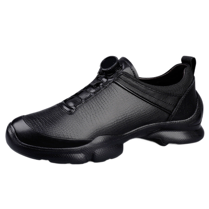 Men's Buckle Dad First Layer Cowhide Comfortable Thick Bottom Hight Increasing Men's Sports Shoes