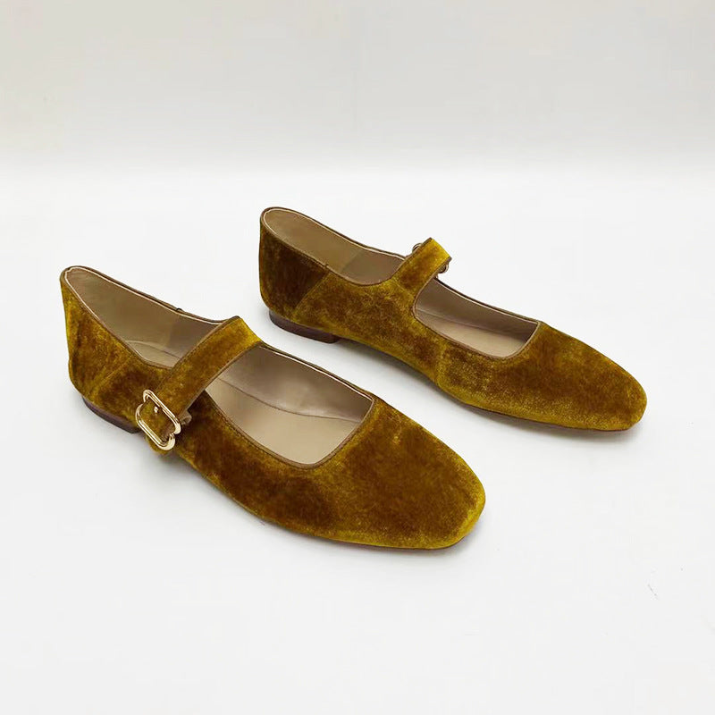 Women's Jane Flat Pumps Comfortable Square Head Women's Casual Shoes