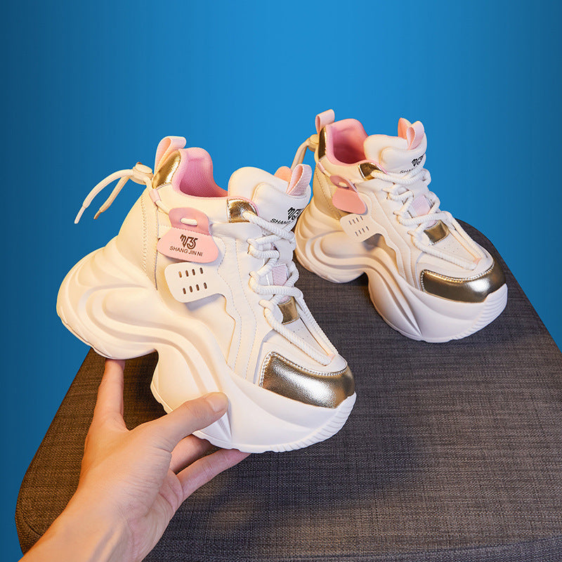 Women's & Men's Platform Dad Leisure Trendy Small Height Sneakers