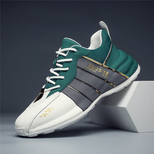 Men's Breathable Letters First Layer Cowhide Running Dad Men's Shoes