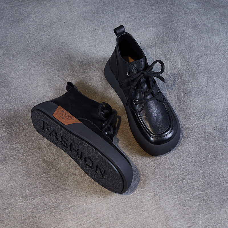 Women's Booties Flat Retro Round Head Female Boots