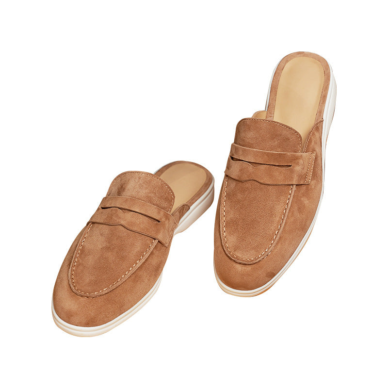 Men's Frosted Sheepskin Closed Toe Half Comfort Sandals