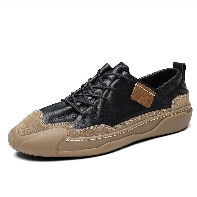 Men's Black Thick Bottom Color Matching Board Sneakers