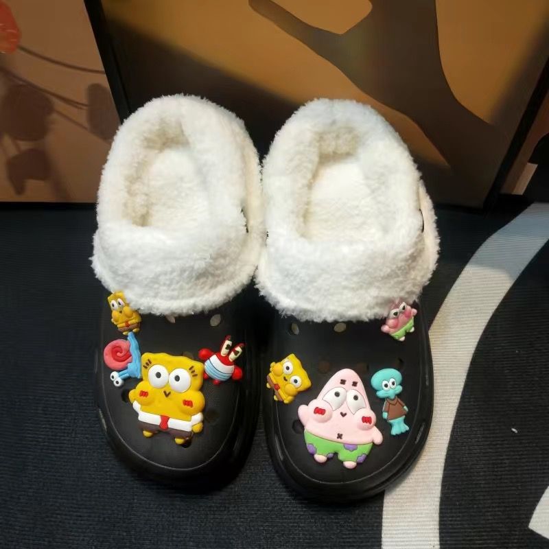 Women's Winter Fleece-lined Warm Cute Couple Cotton Home Women's Shoes