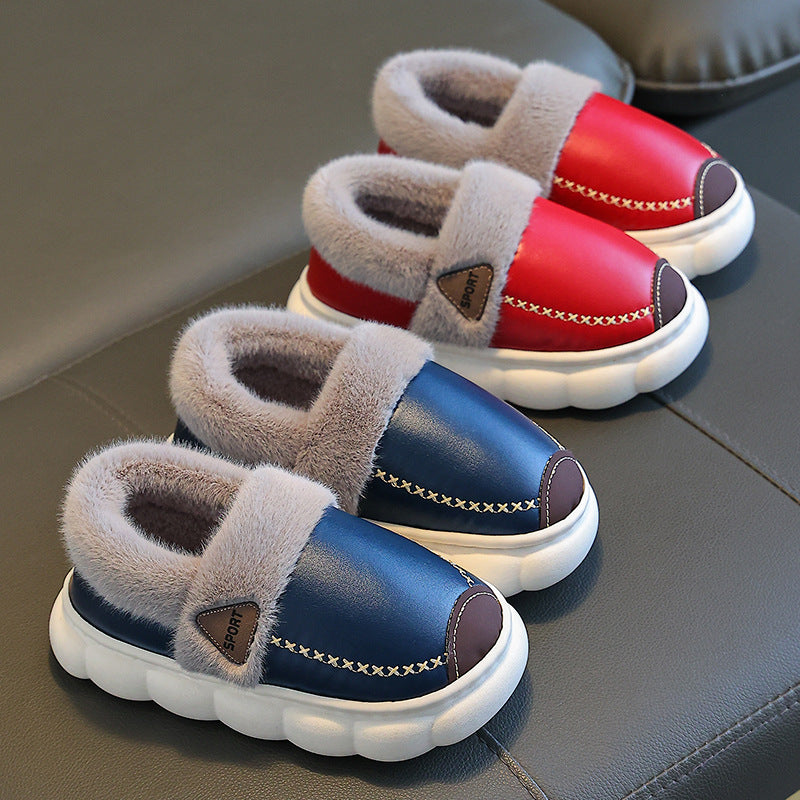 Children's Winter Waterproof Cotton Boys Home Full Kid's Shoes